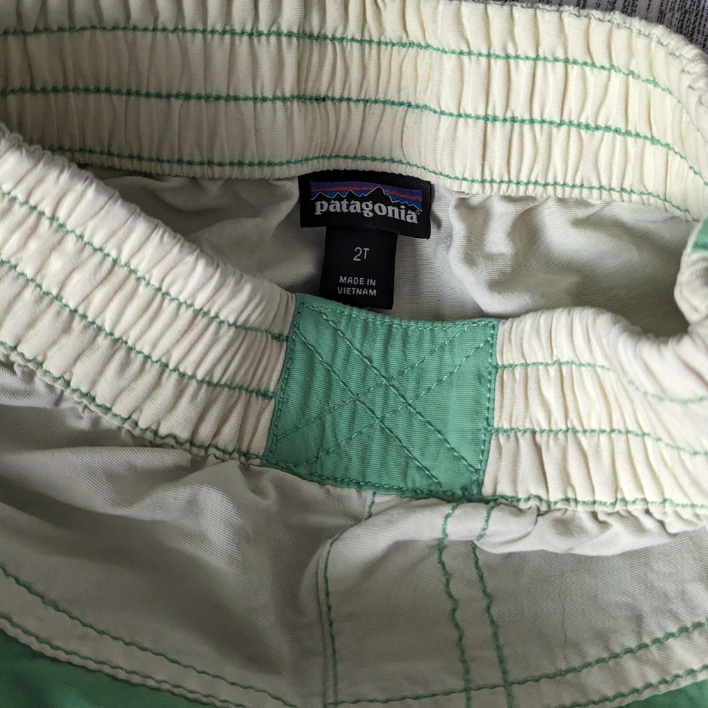 Patagonia Mint and Cream Elastic Shorts